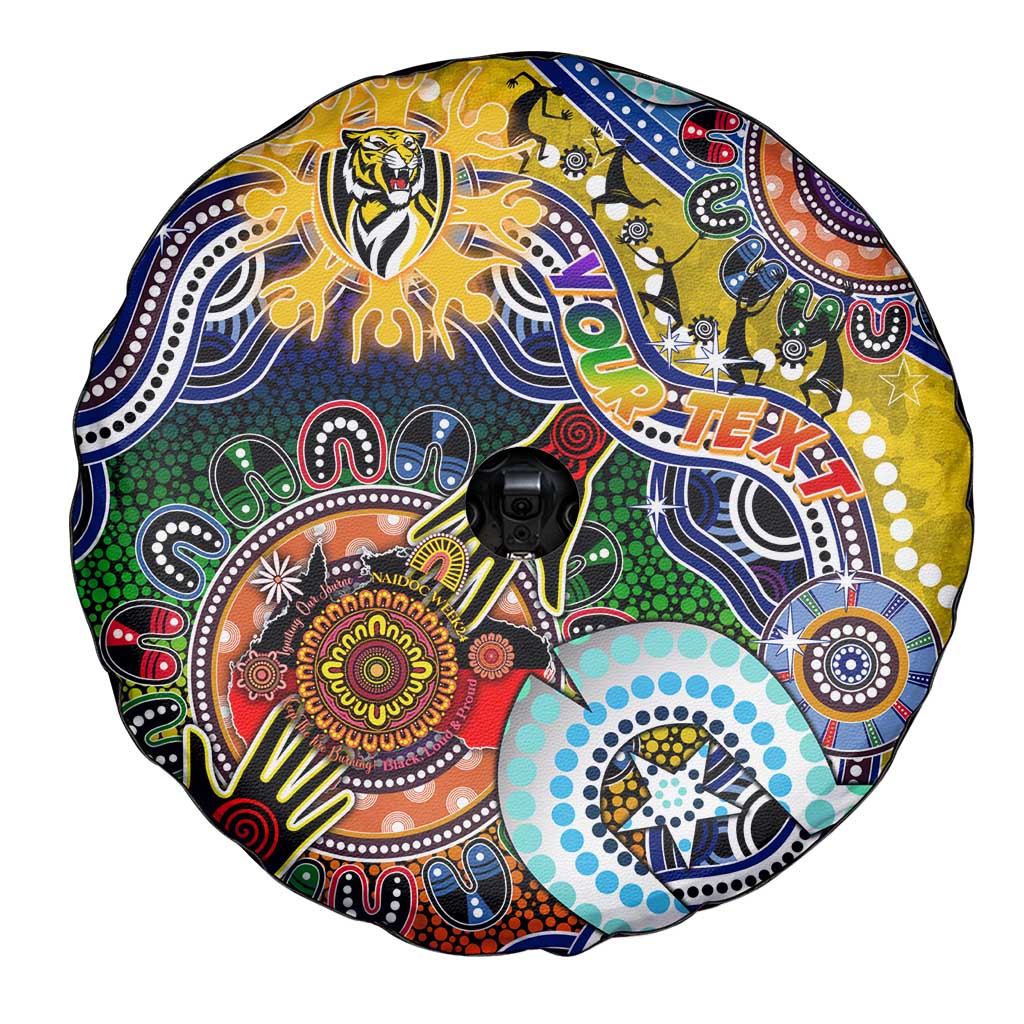 Custom NAIDOC Week 2024 Richmond Tiger Spare Tire Cover Australia Aboriginal Dot Painting