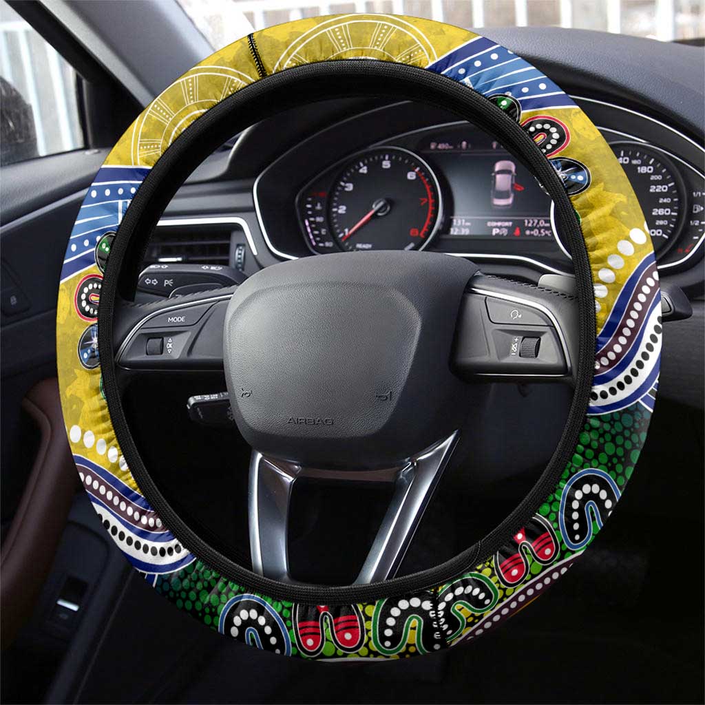 NAIDOC Week 2024 Richmond Tiger Steering Wheel Cover Australia Aboriginal Dot Painting