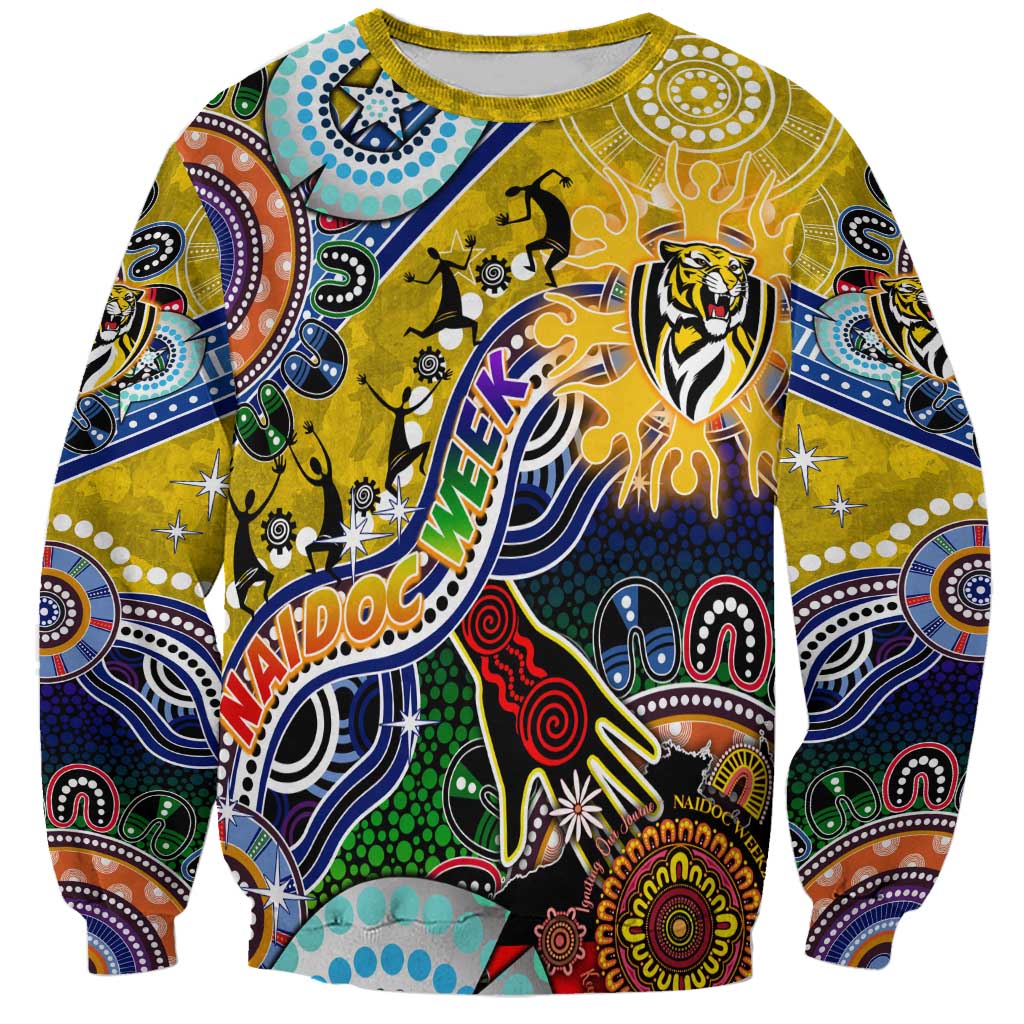 Custom NAIDOC Week 2024 Richmond Tiger Sweatshirt Australia Aboriginal Dot Painting