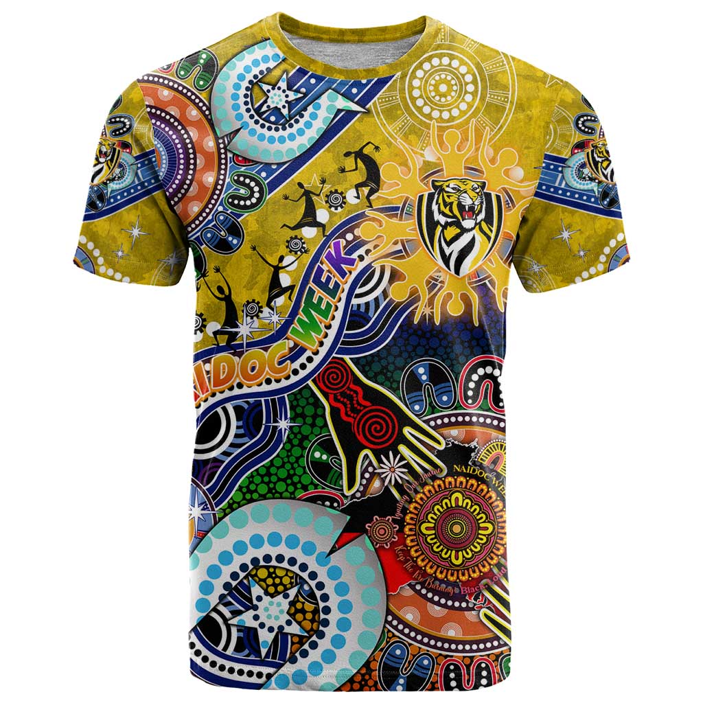 Custom NAIDOC Week 2024 Richmond Tiger T Shirt Australia Aboriginal Dot Painting