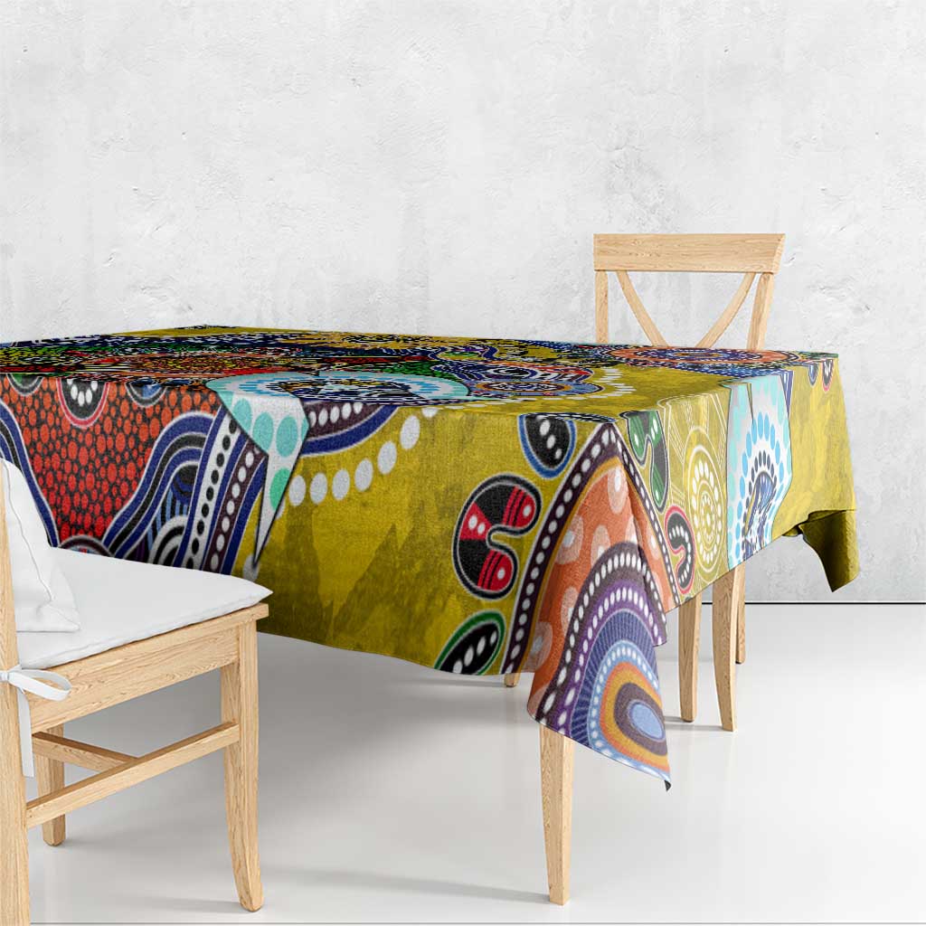 Custom NAIDOC Week 2024 Richmond Tiger Tablecloth Australia Aboriginal Dot Painting