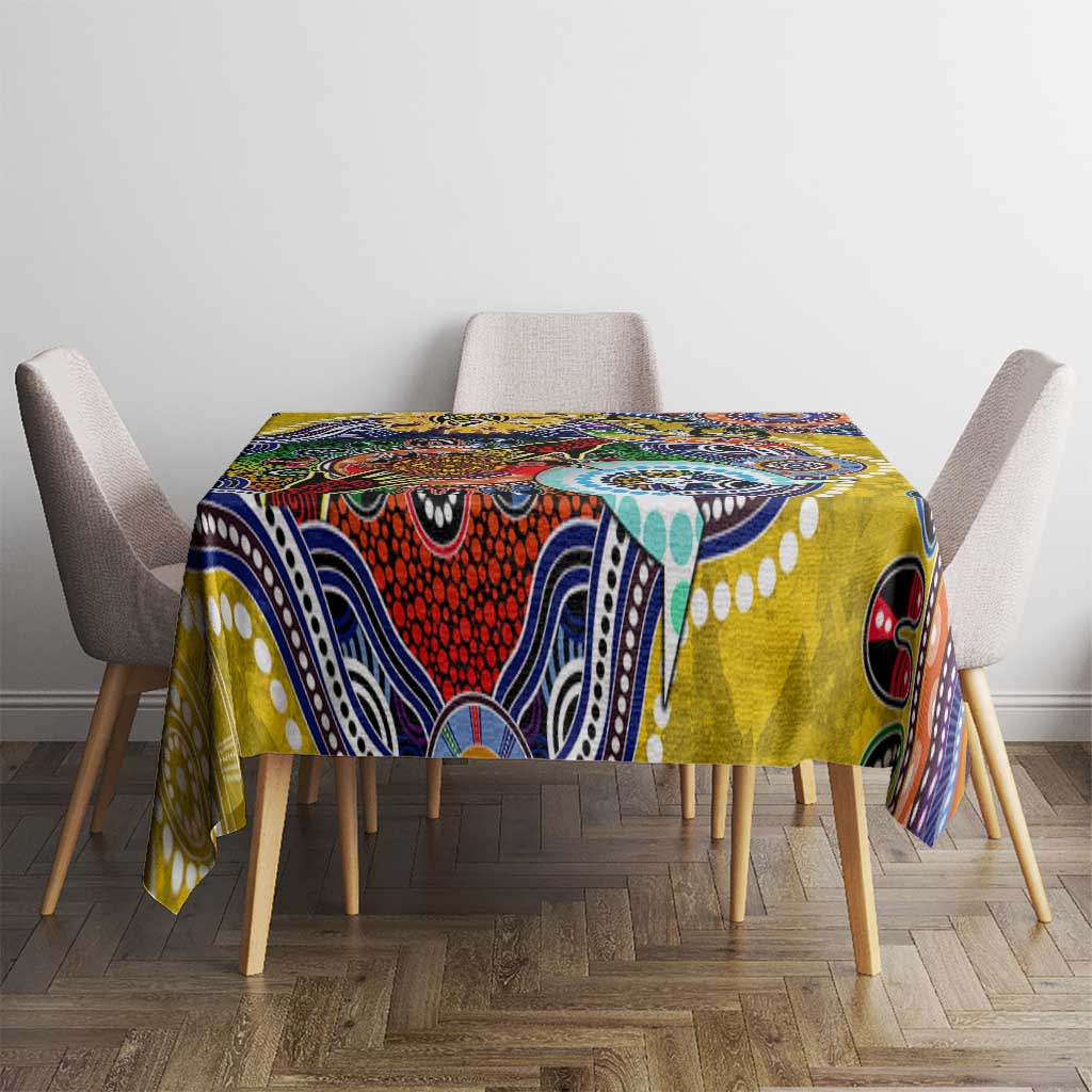 Custom NAIDOC Week 2024 Richmond Tiger Tablecloth Australia Aboriginal Dot Painting