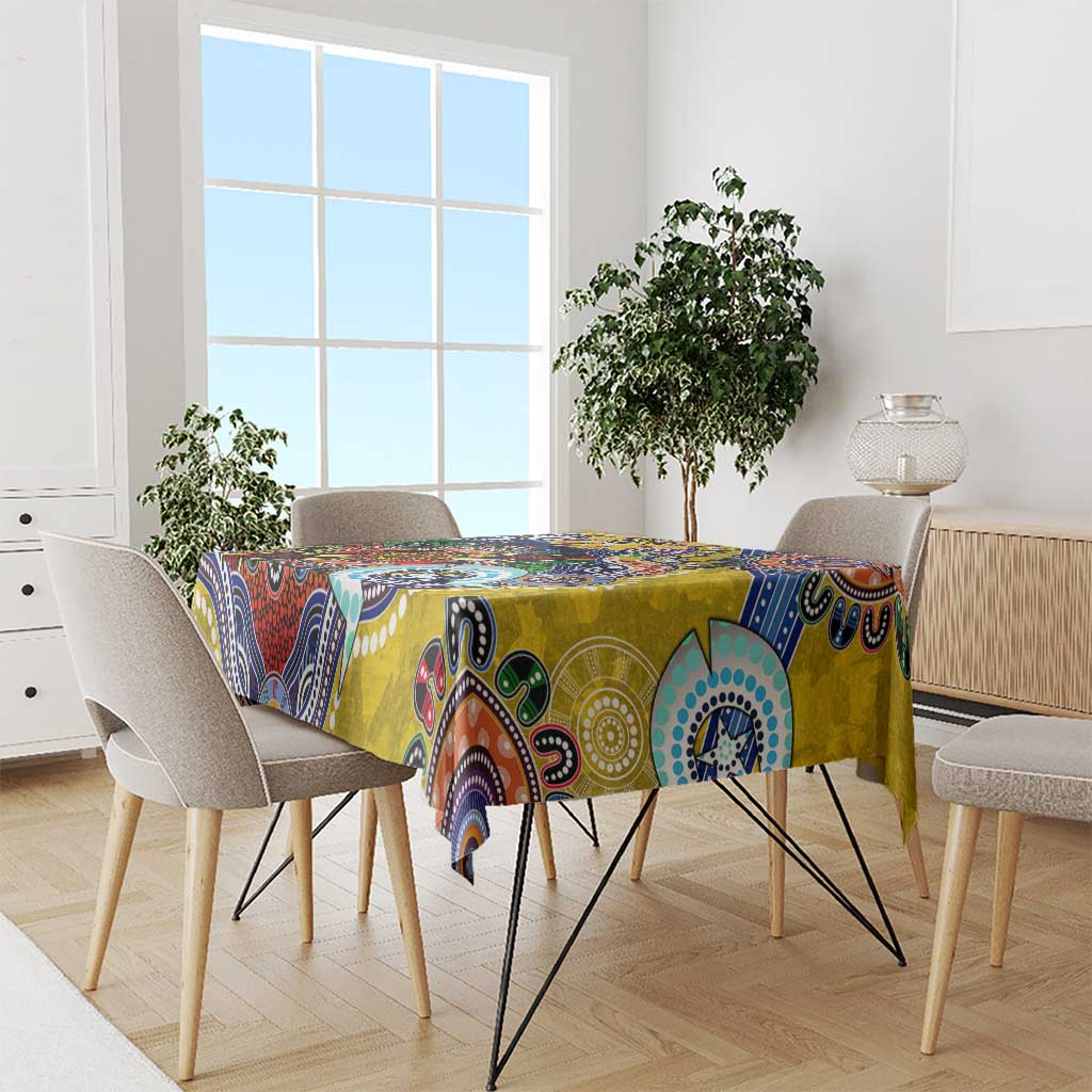 Custom NAIDOC Week 2024 Richmond Tiger Tablecloth Australia Aboriginal Dot Painting