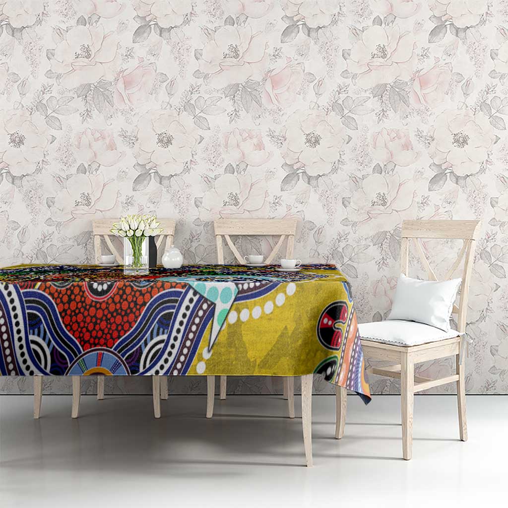 Custom NAIDOC Week 2024 Richmond Tiger Tablecloth Australia Aboriginal Dot Painting
