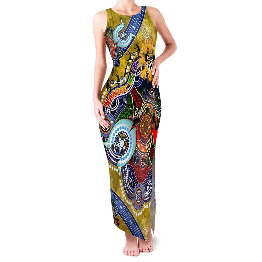 Custom NAIDOC Week 2024 Richmond Tiger Tank Maxi Dress Australia Aboriginal Dot Painting