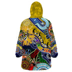 Custom NAIDOC Week 2024 Richmond Tiger Wearable Blanket Hoodie Australia Aboriginal Dot Painting
