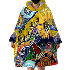 Custom NAIDOC Week 2024 Richmond Tiger Wearable Blanket Hoodie Australia Aboriginal Dot Painting