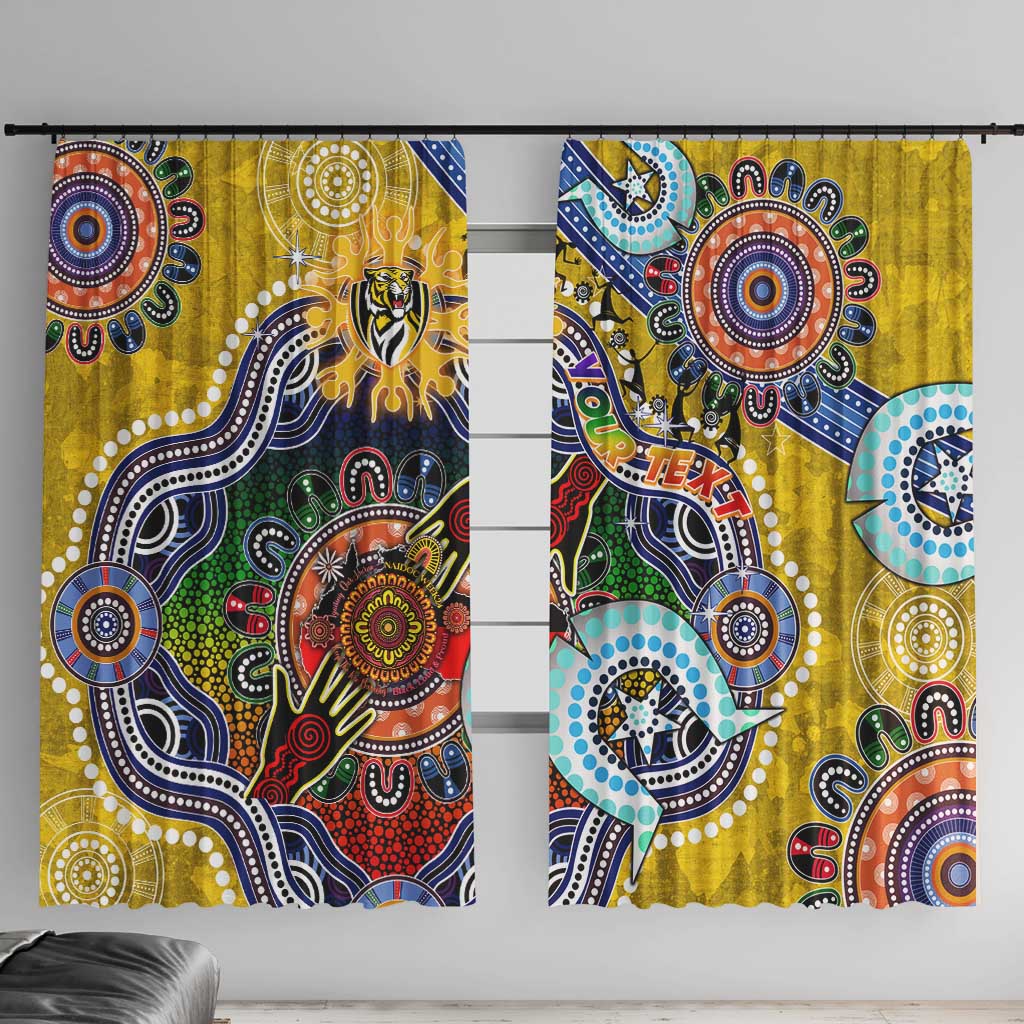 Custom NAIDOC Week 2024 Richmond Tiger Window Curtain Australia Aboriginal Dot Painting