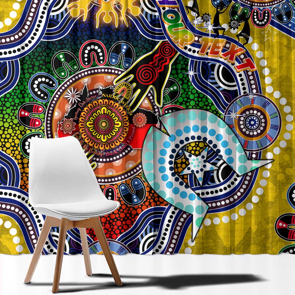 Custom NAIDOC Week 2024 Richmond Tiger Window Curtain Australia Aboriginal Dot Painting