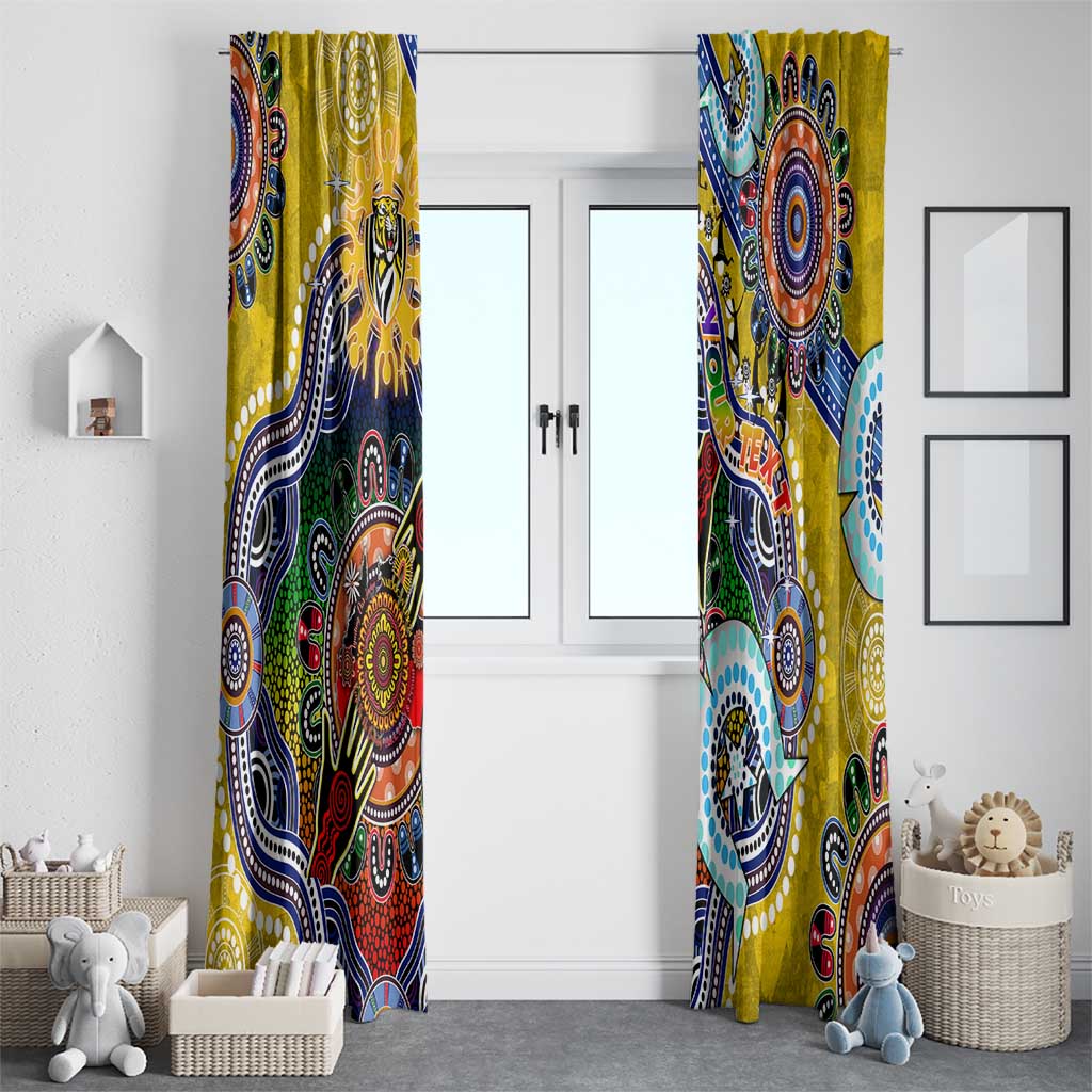 Custom NAIDOC Week 2024 Richmond Tiger Window Curtain Australia Aboriginal Dot Painting