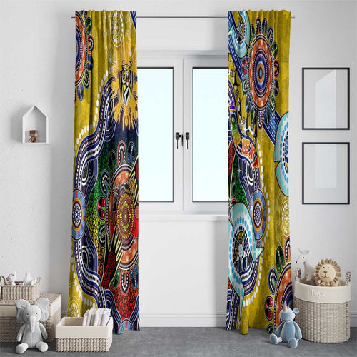 Custom NAIDOC Week 2024 Richmond Tiger Window Curtain Australia Aboriginal Dot Painting