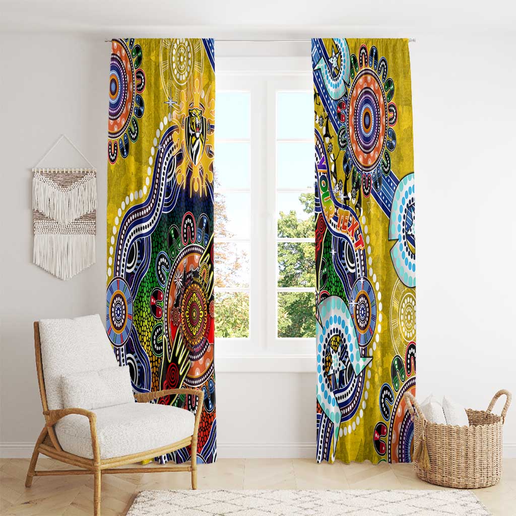 Custom NAIDOC Week 2024 Richmond Tiger Window Curtain Australia Aboriginal Dot Painting