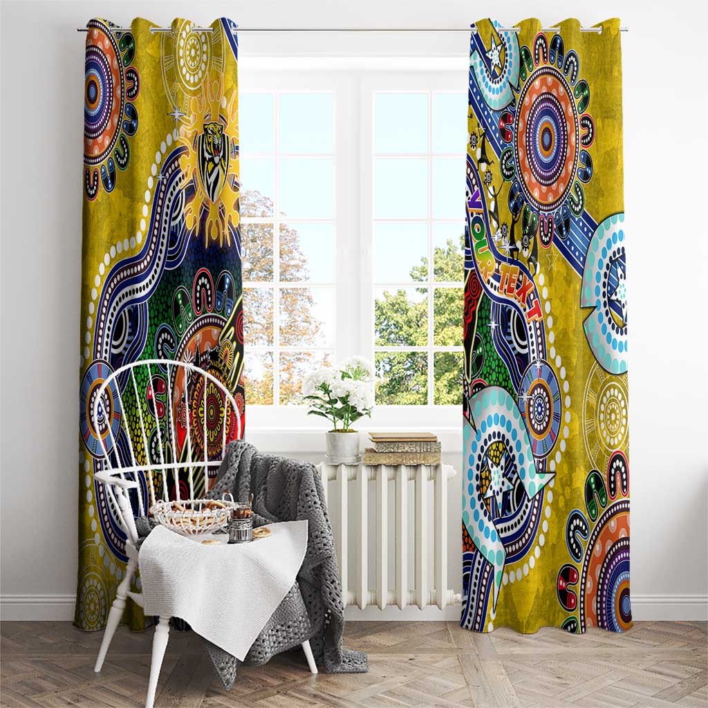 Custom NAIDOC Week 2024 Richmond Tiger Window Curtain Australia Aboriginal Dot Painting