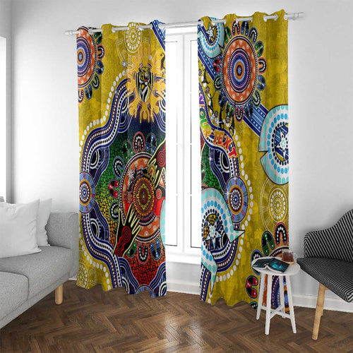 Custom NAIDOC Week 2024 Richmond Tiger Window Curtain Australia Aboriginal Dot Painting
