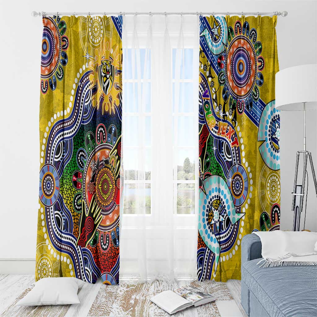 Custom NAIDOC Week 2024 Richmond Tiger Window Curtain Australia Aboriginal Dot Painting