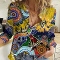 Custom NAIDOC Week 2024 Richmond Tiger Women Casual Shirt Australia Aboriginal Dot Painting