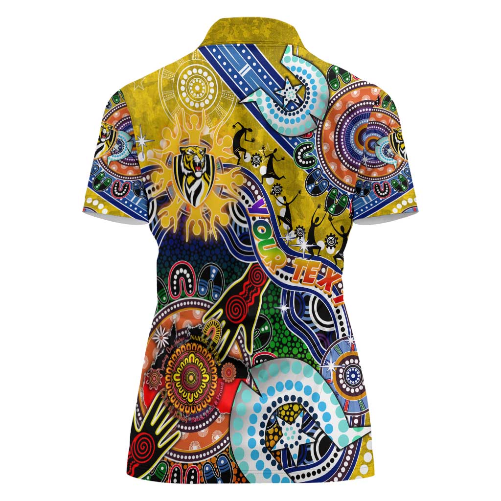 Custom NAIDOC Week 2024 Richmond Tiger Women Polo Shirt Australia Aboriginal Dot Painting