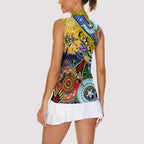 Custom NAIDOC Week 2024 Richmond Tiger Women Sleeveless Polo Shirt Australia Aboriginal Dot Painting