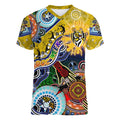 Custom NAIDOC Week 2024 Richmond Tiger Women V-Neck T-Shirt Australia Aboriginal Dot Painting