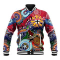 Custom NAIDOC Week 2024 St Kilda Saints Baseball Jacket Australia Aboriginal Dot Painting