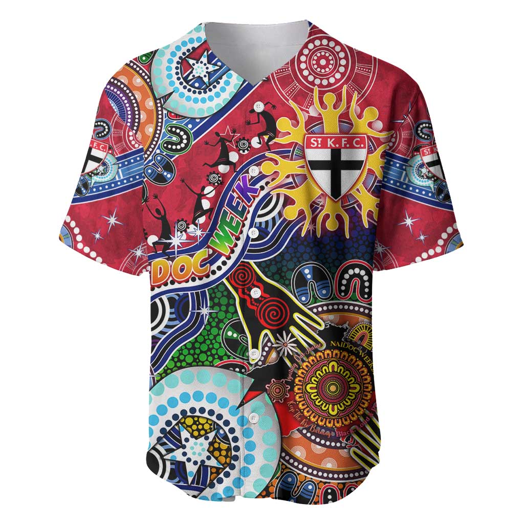 Custom NAIDOC Week 2024 St Kilda Saints Baseball Jersey Australia Aboriginal Dot Painting
