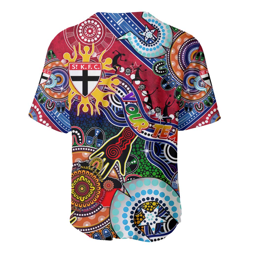 Custom NAIDOC Week 2024 St Kilda Saints Baseball Jersey Australia Aboriginal Dot Painting