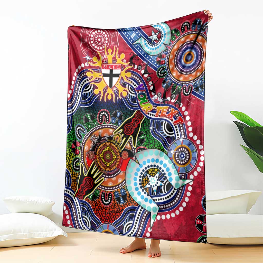 Custom NAIDOC Week 2024 St Kilda Saints Blanket Australia Aboriginal Dot Painting