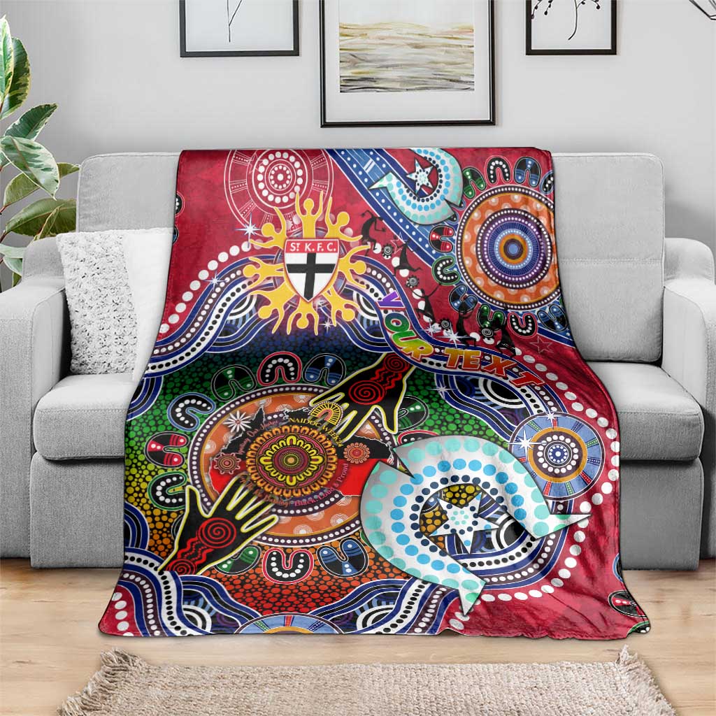 Custom NAIDOC Week 2024 St Kilda Saints Blanket Australia Aboriginal Dot Painting