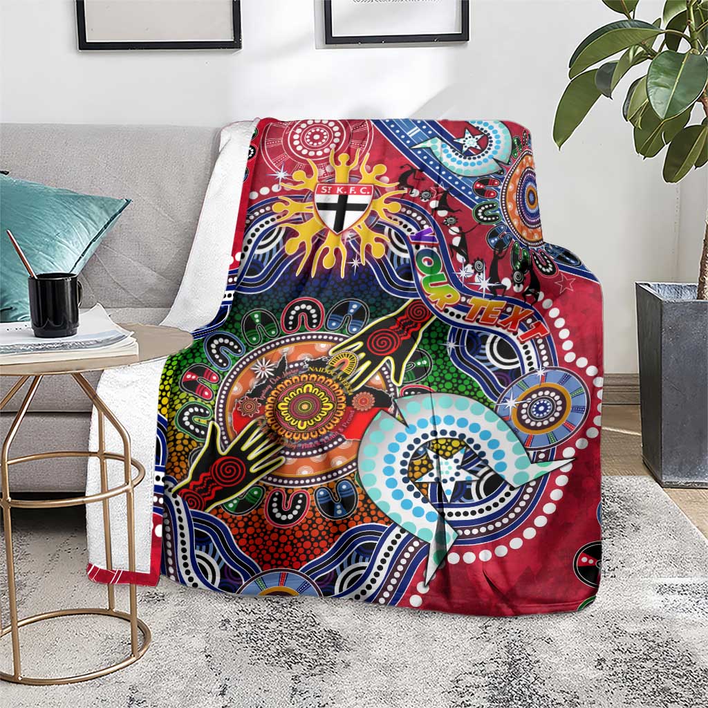 Custom NAIDOC Week 2024 St Kilda Saints Blanket Australia Aboriginal Dot Painting