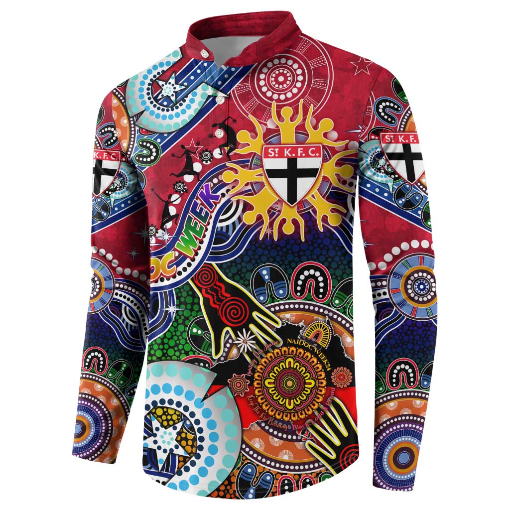 Custom NAIDOC Week 2024 St Kilda Saints Button Sweatshirt Australia Aboriginal Dot Painting