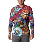 Custom NAIDOC Week 2024 St Kilda Saints Button Sweatshirt Australia Aboriginal Dot Painting