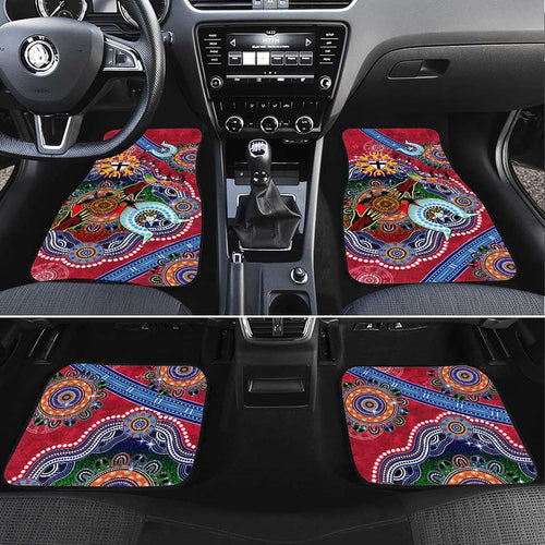Custom NAIDOC Week 2024 St Kilda Saints Car Mats Australia Aboriginal Dot Painting