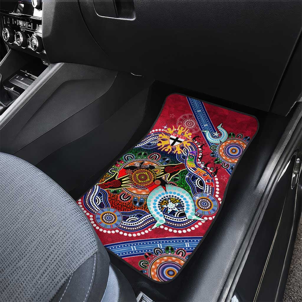 Custom NAIDOC Week 2024 St Kilda Saints Car Mats Australia Aboriginal Dot Painting