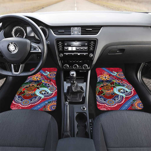 Custom NAIDOC Week 2024 St Kilda Saints Car Mats Australia Aboriginal Dot Painting