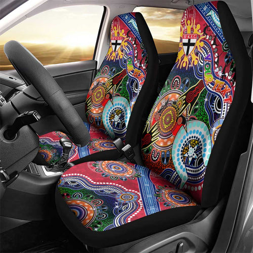 Custom NAIDOC Week 2024 St Kilda Saints Car Seat Cover Australia Aboriginal Dot Painting