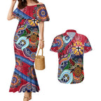 Custom NAIDOC Week 2024 St Kilda Saints Couples Matching Mermaid Dress and Hawaiian Shirt Australia Aboriginal Dot Painting