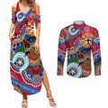 Custom NAIDOC Week 2024 St Kilda Saints Couples Matching Summer Maxi Dress and Long Sleeve Button Shirt Australia Aboriginal Dot Painting