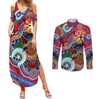 Custom NAIDOC Week 2024 St Kilda Saints Couples Matching Summer Maxi Dress and Long Sleeve Button Shirt Australia Aboriginal Dot Painting