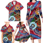 Custom NAIDOC Week 2024 St Kilda Saints Family Matching Long Sleeve Bodycon Dress and Hawaiian Shirt Australia Aboriginal Dot Painting