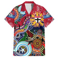 Custom NAIDOC Week 2024 St Kilda Saints Family Matching Off The Shoulder Long Sleeve Dress and Hawaiian Shirt Australia Aboriginal Dot Painting