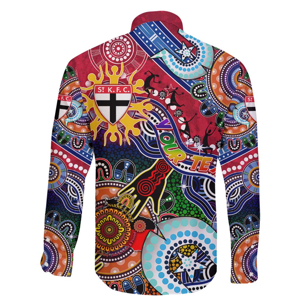 Custom NAIDOC Week 2024 St Kilda Saints Family Matching Off Shoulder Maxi Dress and Hawaiian Shirt Australia Aboriginal Dot Painting