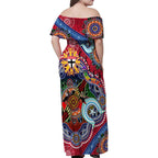 Custom NAIDOC Week 2024 St Kilda Saints Family Matching Off Shoulder Maxi Dress and Hawaiian Shirt Australia Aboriginal Dot Painting