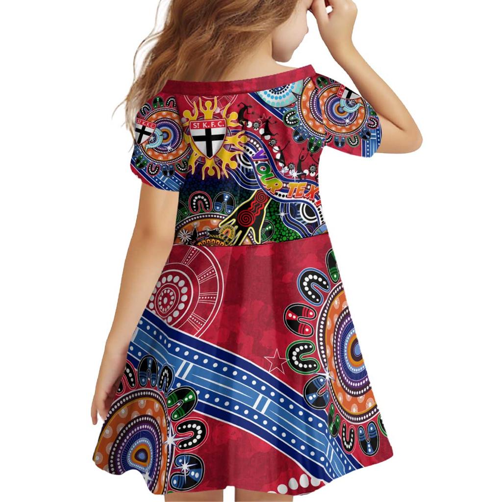 Custom NAIDOC Week 2024 St Kilda Saints Family Matching Off Shoulder Short Dress and Hawaiian Shirt Australia Aboriginal Dot Painting