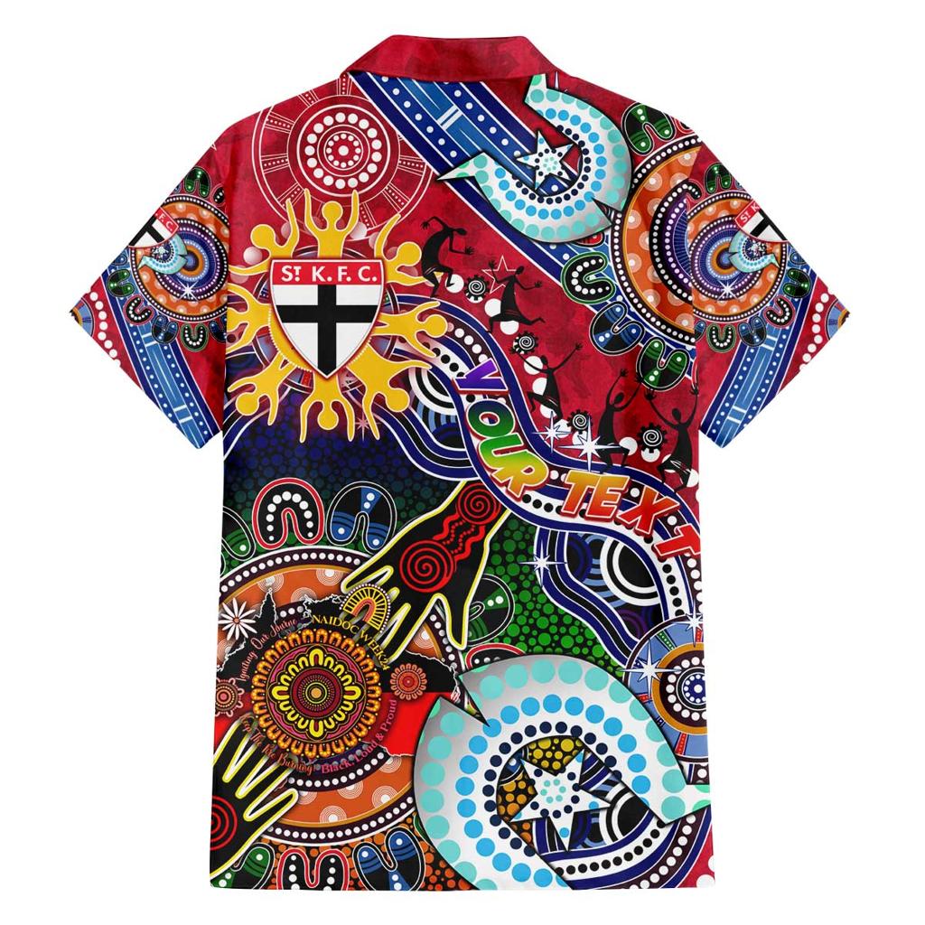 Custom NAIDOC Week 2024 St Kilda Saints Family Matching Off Shoulder Short Dress and Hawaiian Shirt Australia Aboriginal Dot Painting