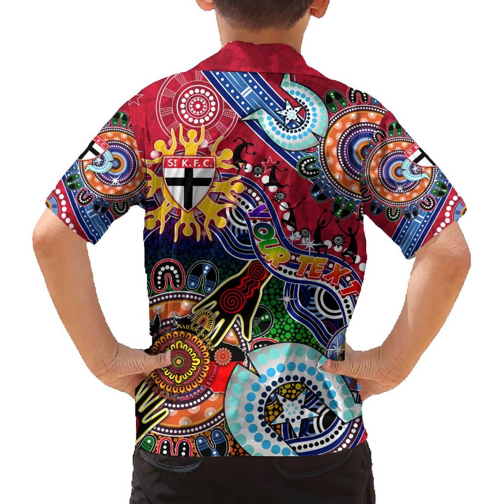 Custom NAIDOC Week 2024 St Kilda Saints Family Matching Puletasi and Hawaiian Shirt Australia Aboriginal Dot Painting