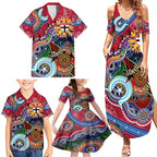 Custom NAIDOC Week 2024 St Kilda Saints Family Matching Summer Maxi Dress and Hawaiian Shirt Australia Aboriginal Dot Painting