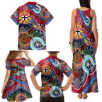 Custom NAIDOC Week 2024 St Kilda Saints Family Matching Tank Maxi Dress and Hawaiian Shirt Australia Aboriginal Dot Painting