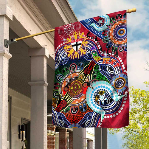 Custom NAIDOC Week 2024 St Kilda Saints Garden Flag Australia Aboriginal Dot Painting
