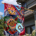 Custom NAIDOC Week 2024 St Kilda Saints Garden Flag Australia Aboriginal Dot Painting
