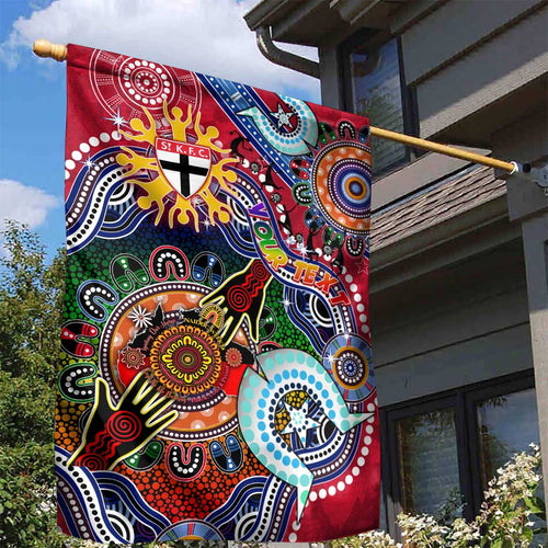 Custom NAIDOC Week 2024 St Kilda Saints Garden Flag Australia Aboriginal Dot Painting